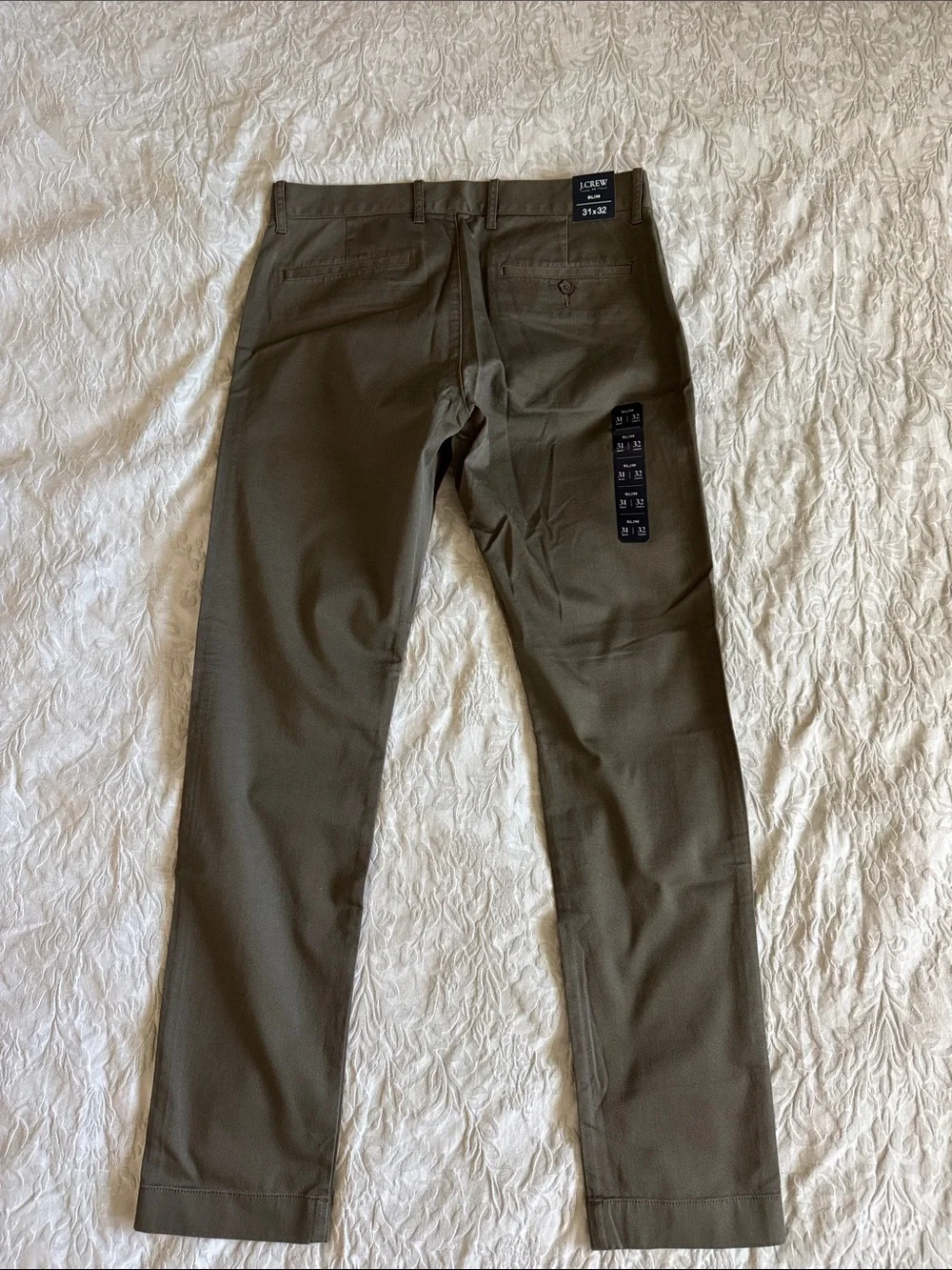 J. Crew Olive Slim Straight Chinos